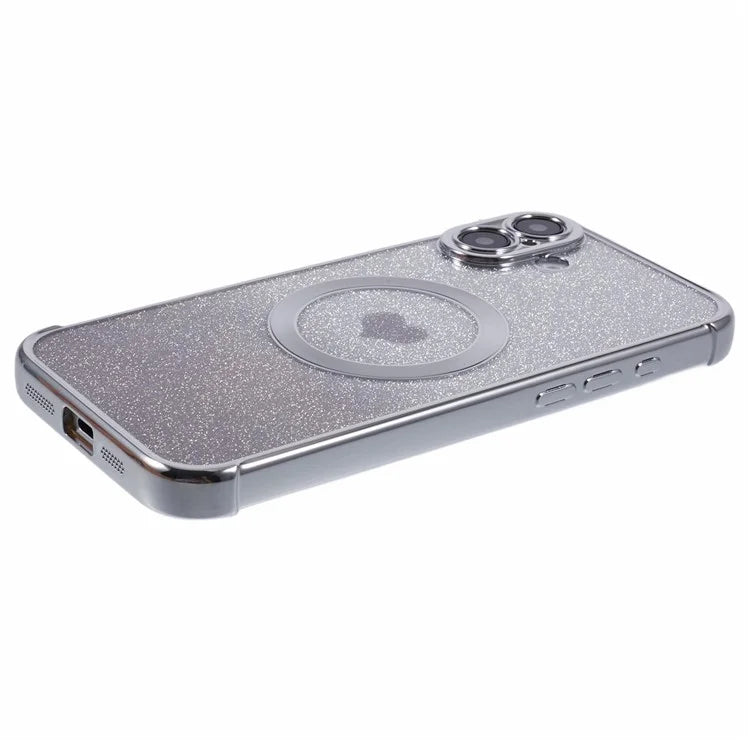For iPhone 16 Plus Case Gradient Sparkle TPU Phone Cover Compatible with MagSafe