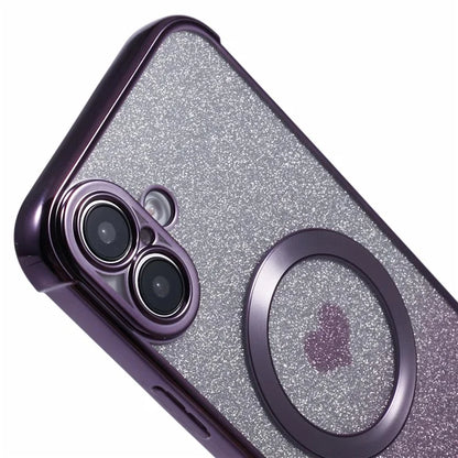 For iPhone 16 Plus Case Gradient Sparkle TPU Phone Cover Compatible with MagSafe