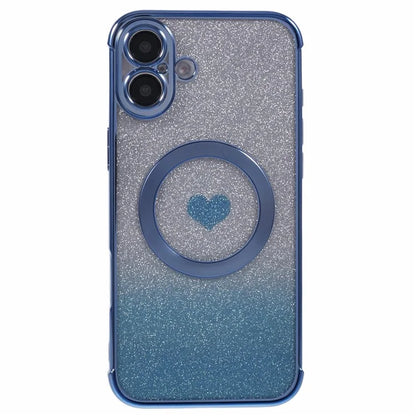 For iPhone 16 Plus Case Gradient Sparkle TPU Phone Cover Compatible with MagSafe