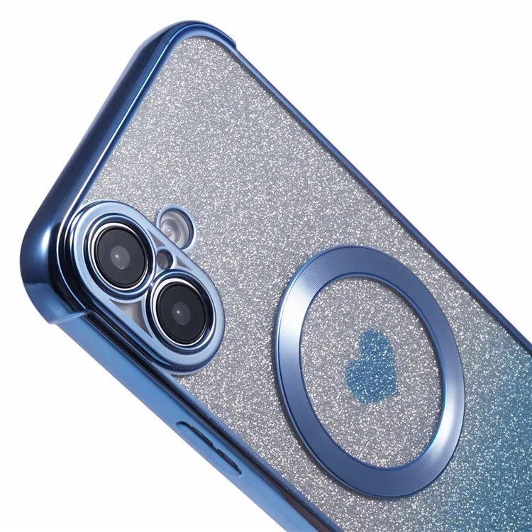 For iPhone 16 Plus Case Gradient Sparkle TPU Phone Cover Compatible with MagSafe