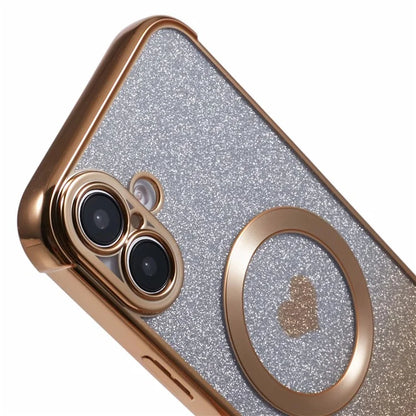 For iPhone 16 Plus Case Gradient Sparkle TPU Phone Cover Compatible with MagSafe
