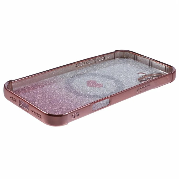 For iPhone 16 Plus Case Gradient Sparkle TPU Phone Cover Compatible with MagSafe