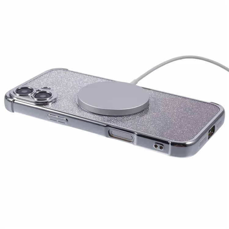 For iPhone 16 Case Gradient Sparkle TPU Phone Cover Compatible with MagSafe