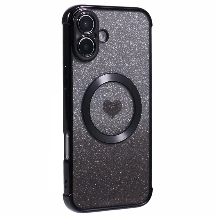 For iPhone 16 Case Gradient Sparkle TPU Phone Cover Compatible with MagSafe