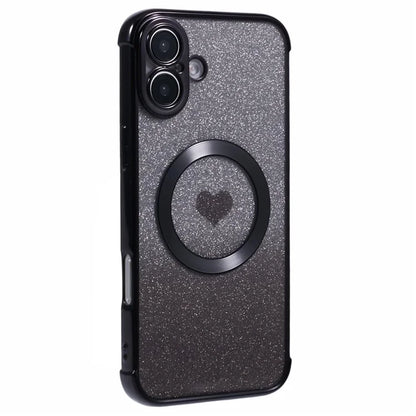 For iPhone 16 Case Gradient Sparkle TPU Phone Cover Compatible with MagSafe