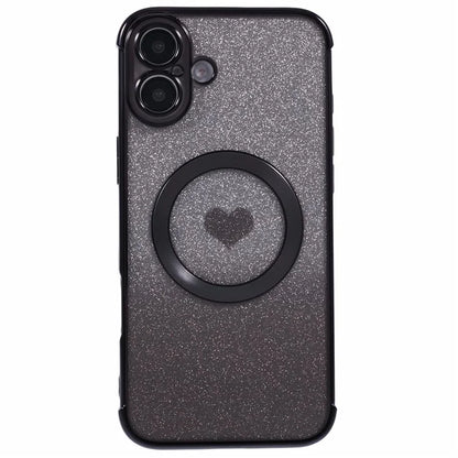 For iPhone 16 Case Gradient Sparkle TPU Phone Cover Compatible with MagSafe