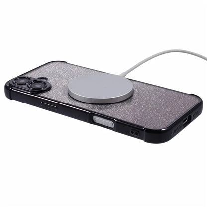 For iPhone 16 Case Gradient Sparkle TPU Phone Cover Compatible with MagSafe