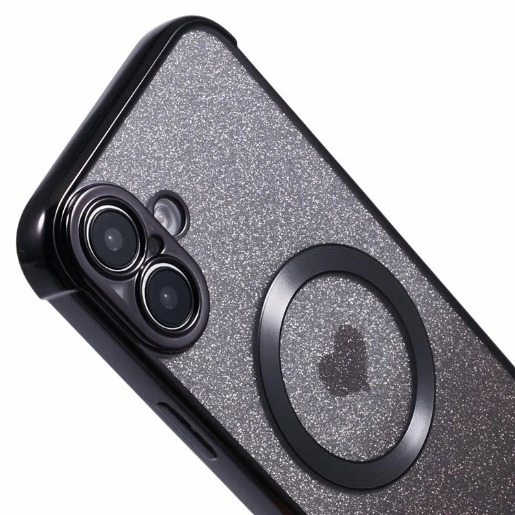 For iPhone 16 Case Gradient Sparkle TPU Phone Cover Compatible with MagSafe