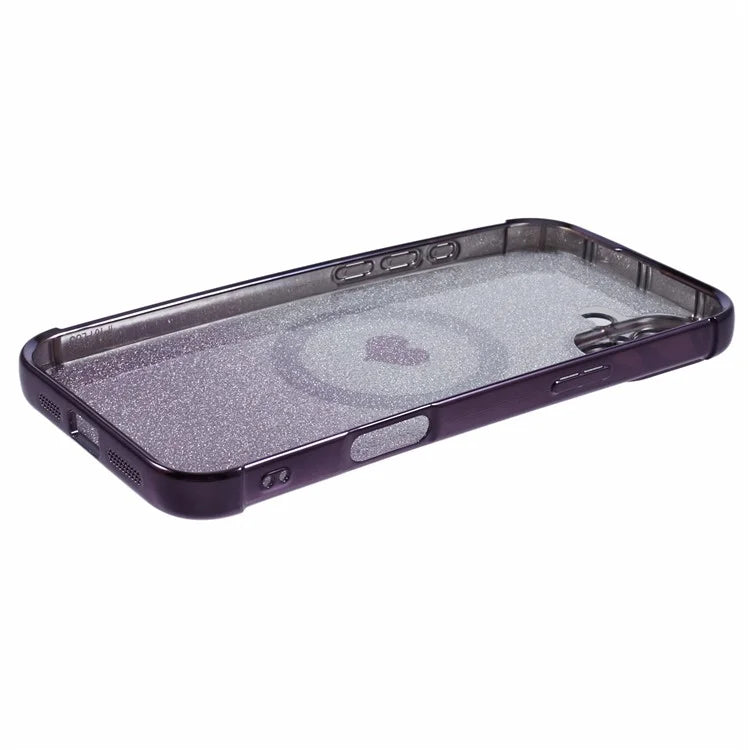 For iPhone 16 Case Gradient Sparkle TPU Phone Cover Compatible with MagSafe