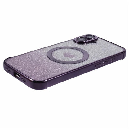 For iPhone 16 Case Gradient Sparkle TPU Phone Cover Compatible with MagSafe