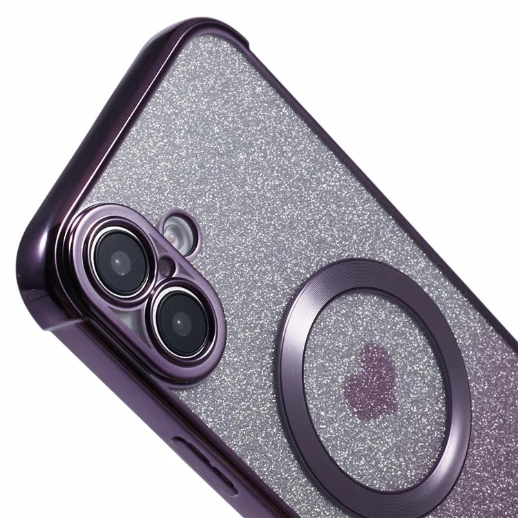 For iPhone 16 Case Gradient Sparkle TPU Phone Cover Compatible with MagSafe