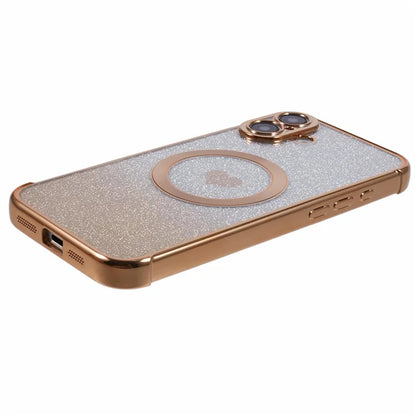 For iPhone 16 Case Gradient Sparkle TPU Phone Cover Compatible with MagSafe