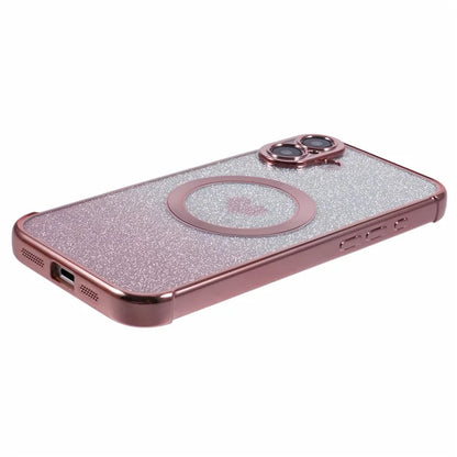 For iPhone 16 Case Gradient Sparkle TPU Phone Cover Compatible with MagSafe