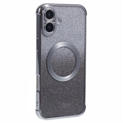 For iPhone 16 Plus Case Compatible with MagSafe Electroplating TPU Gradient Glitter Phone Cover