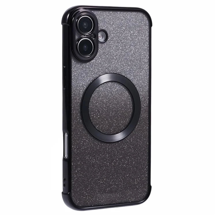 For iPhone 16 Plus Case Compatible with MagSafe Electroplating TPU Gradient Glitter Phone Cover