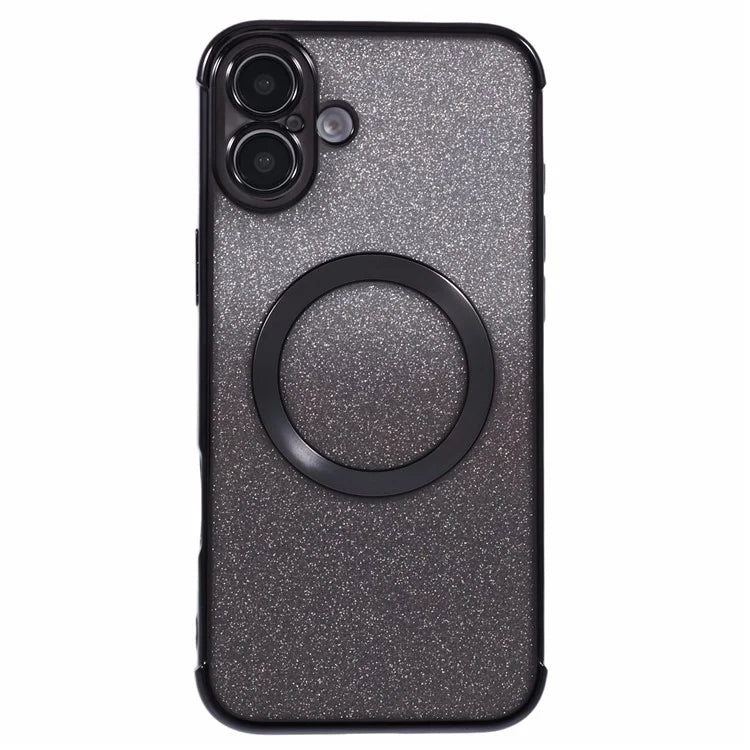 For iPhone 16 Plus Case Compatible with MagSafe Electroplating TPU Gradient Glitter Phone Cover