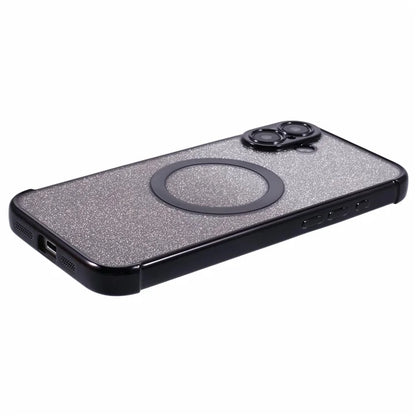 For iPhone 16 Plus Case Compatible with MagSafe Electroplating TPU Gradient Glitter Phone Cover