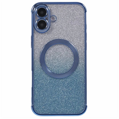 For iPhone 16 Plus Case Compatible with MagSafe Electroplating TPU Gradient Glitter Phone Cover