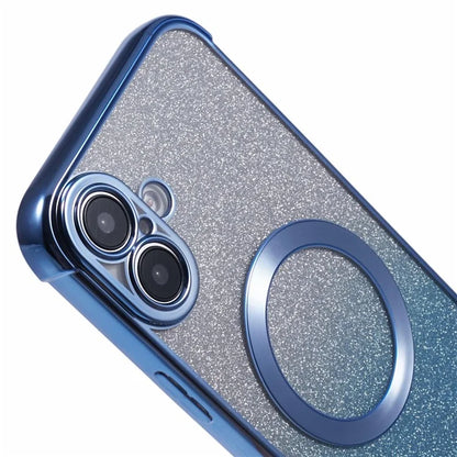 For iPhone 16 Plus Case Compatible with MagSafe Electroplating TPU Gradient Glitter Phone Cover