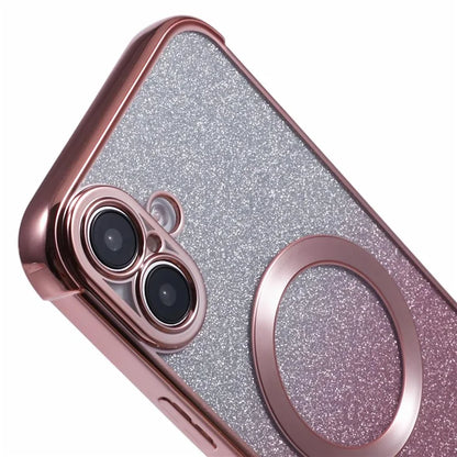 For iPhone 16 Plus Case Compatible with MagSafe Electroplating TPU Gradient Glitter Phone Cover