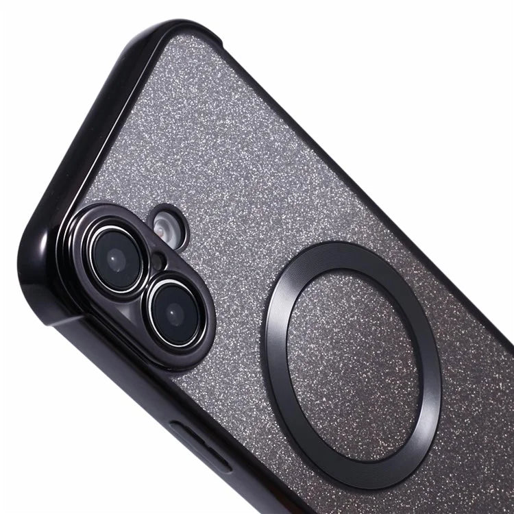 For iPhone 16 Case Compatible with MagSafe Electroplating TPU Gradient Glitter Phone Cover