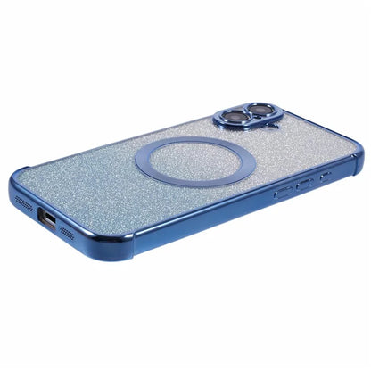 For iPhone 16 Case Compatible with MagSafe Electroplating TPU Gradient Glitter Phone Cover