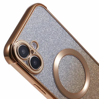 For iPhone 16 Case Compatible with MagSafe Electroplating TPU Gradient Glitter Phone Cover
