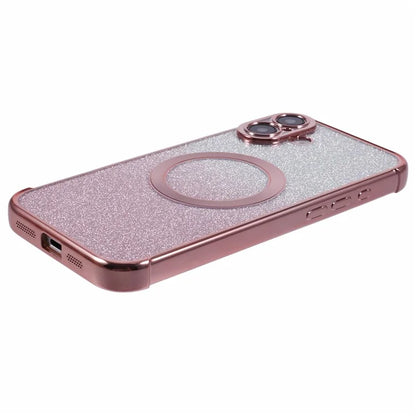 For iPhone 16 Case Compatible with MagSafe Electroplating TPU Gradient Glitter Phone Cover