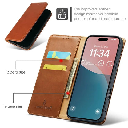 FIERRE SHANN For iPhone 16 Plus Case PU Leather Flip Stand Wallet Phone Cover