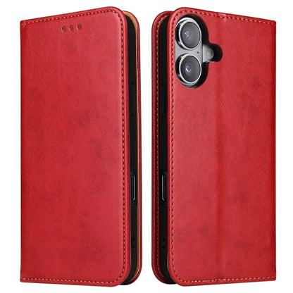 FIERRE SHANN For iPhone 16 Case PU Leather Flip Stand Wallet Phone Cover