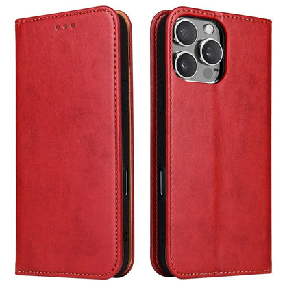 FIERRE SHANN For iPhone 16 Pro Case PU Leather Flip Stand Wallet Phone Cover
