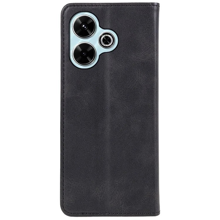 For Xiaomi Poco M6 Plus 5G / Redmi 13 5G / 4G / Note 13R 5G Case Strong Magnetic PU Leather Phone Cover Calf Texture