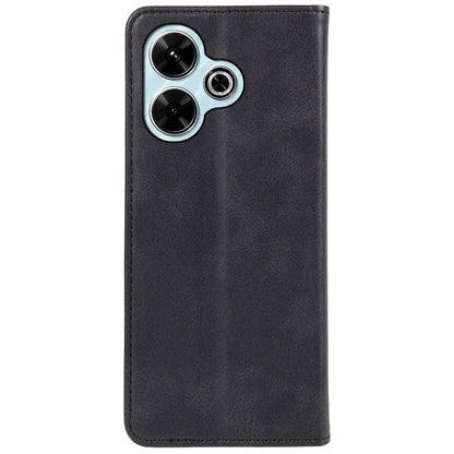 For Xiaomi Poco M6 Plus 5G / Redmi 13 5G / 4G / Note 13R 5G Case Strong Magnetic PU Leather Phone Cover Calf Texture