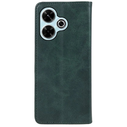 For Xiaomi Poco M6 Plus 5G / Redmi 13 5G / 4G / Note 13R 5G Case Strong Magnetic PU Leather Phone Cover Calf Texture