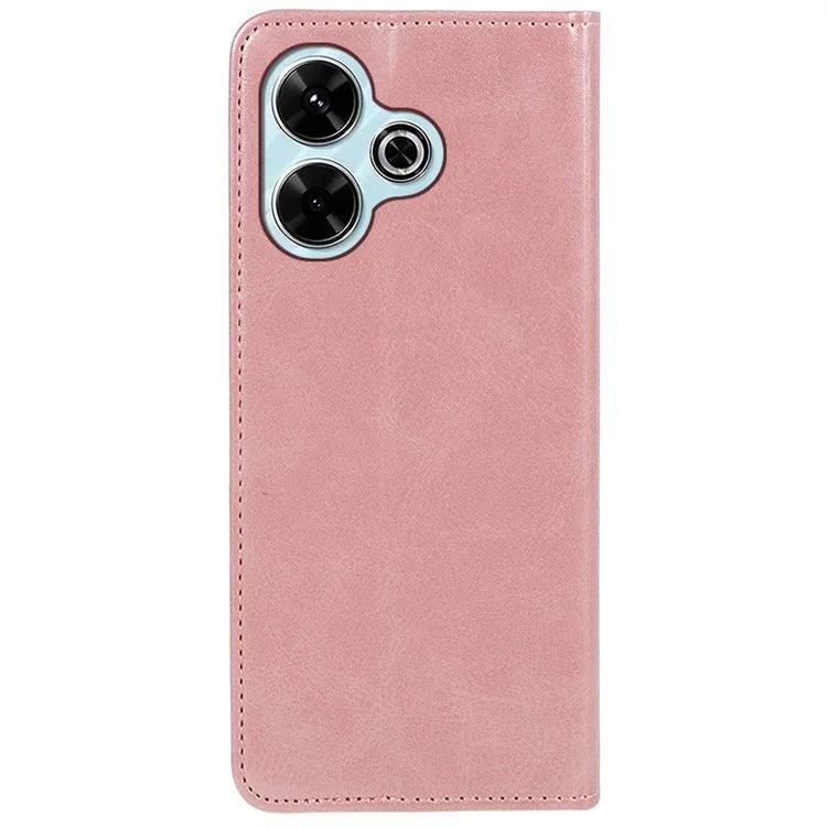 For Xiaomi Poco M6 Plus 5G / Redmi 13 5G / 4G / Note 13R 5G Case Strong Magnetic PU Leather Phone Cover Calf Texture