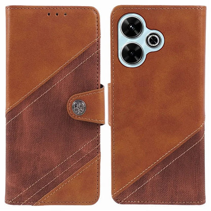 For Xiaomi Poco M6 Plus 5G / Redmi 13 5G / 4G / Note 13R 5G Case Splicing Texture Leather Phone Cover Viewing Stand