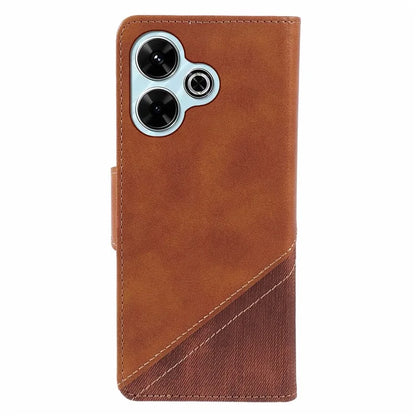 For Xiaomi Poco M6 Plus 5G / Redmi 13 5G / 4G / Note 13R 5G Case Splicing Texture Leather Phone Cover Viewing Stand