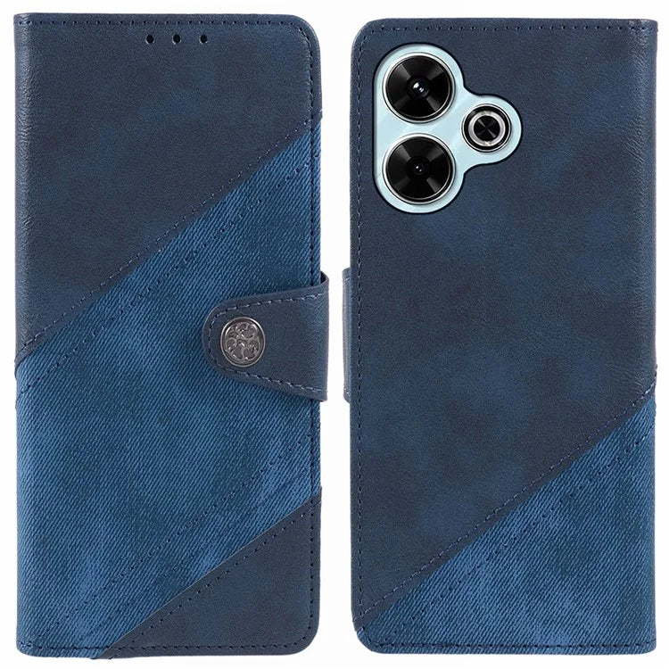 For Xiaomi Poco M6 Plus 5G / Redmi 13 5G / 4G / Note 13R 5G Case Splicing Texture Leather Phone Cover Viewing Stand