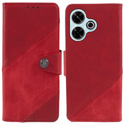 For Xiaomi Poco M6 Plus 5G / Redmi 13 5G / 4G / Note 13R 5G Case Splicing Texture Leather Phone Cover Viewing Stand