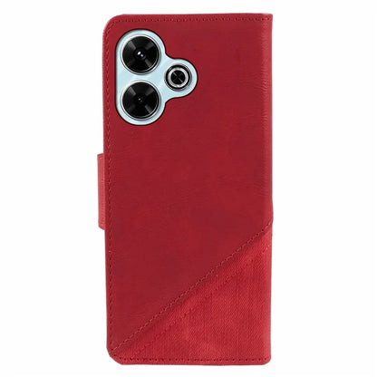 For Xiaomi Poco M6 Plus 5G / Redmi 13 5G / 4G / Note 13R 5G Case Splicing Texture Leather Phone Cover Viewing Stand