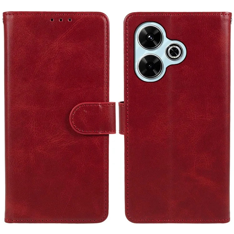 For Xiaomi Poco M6 Plus 5G / Redmi 13 5G / 4G / Note 13R 5G Case PU Leather Wallet Protective Phone Cover Calf Texture