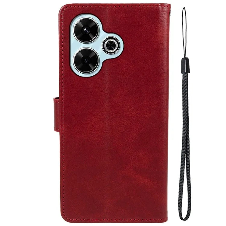For Xiaomi Poco M6 Plus 5G / Redmi 13 5G / 4G / Note 13R 5G Case PU Leather Wallet Protective Phone Cover Calf Texture