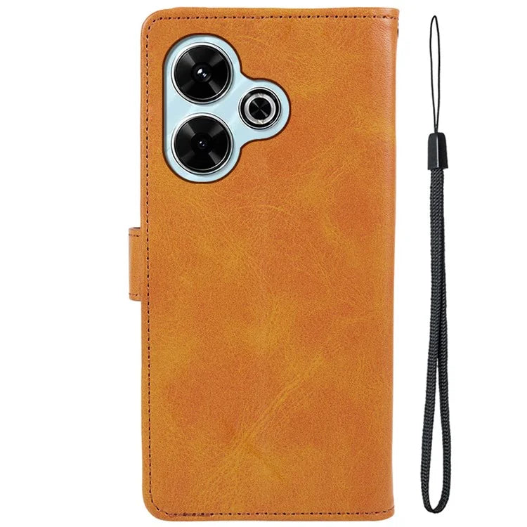 For Xiaomi Poco M6 Plus 5G / Redmi 13 5G / 4G / Note 13R 5G Case PU Leather Wallet Protective Phone Cover Calf Texture