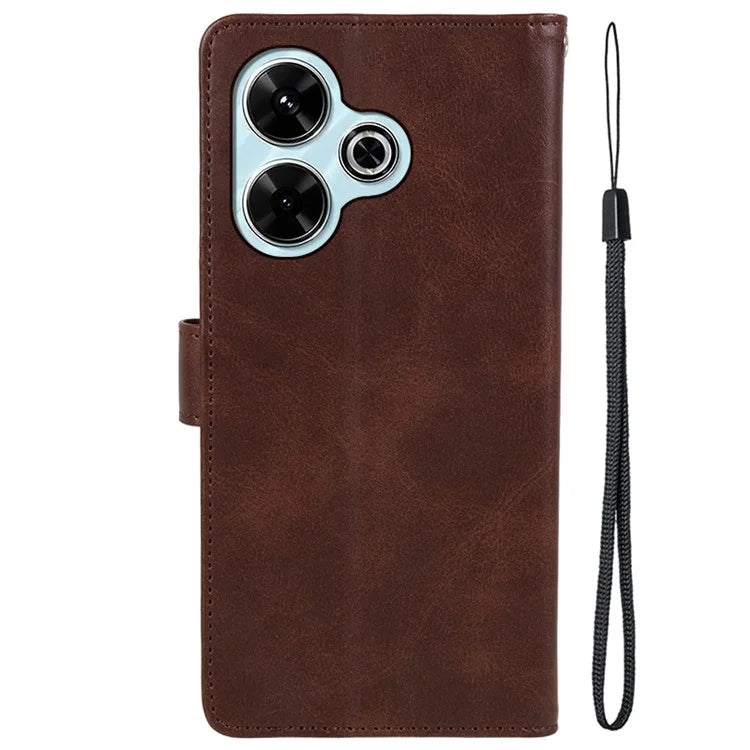 For Xiaomi Poco M6 Plus 5G / Redmi 13 5G / 4G / Note 13R 5G Case PU Leather Wallet Protective Phone Cover Calf Texture