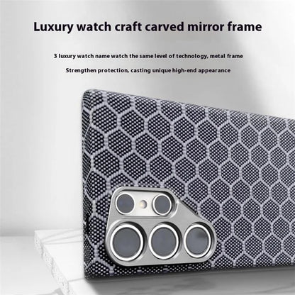 For Samsung Galaxy S24 Ultra Magnetic Case Aramid Fiber Honeycomb Texture Phone Cover