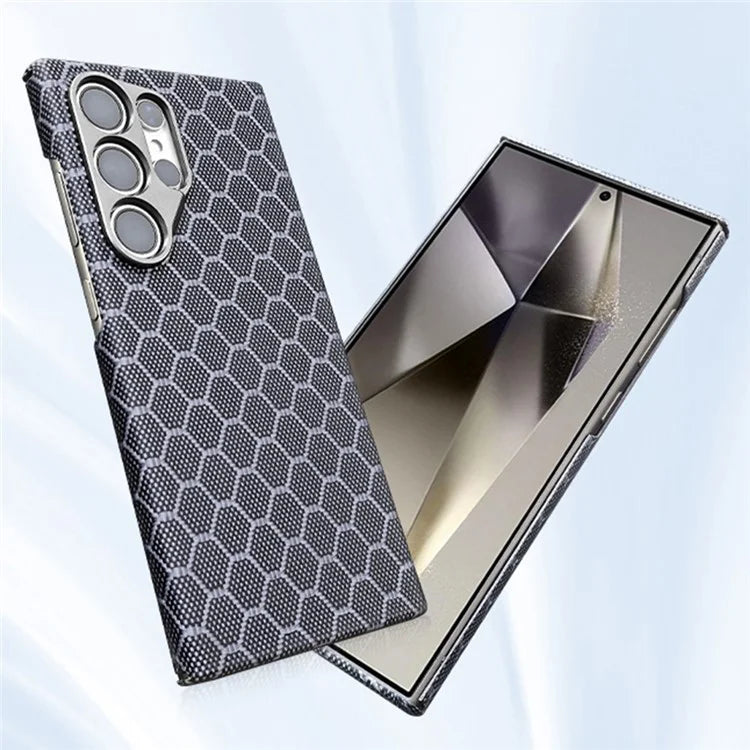For Samsung Galaxy S24 Ultra Case Ultra Thin Aramid Fiber Honeycomb Texture Phone Cover