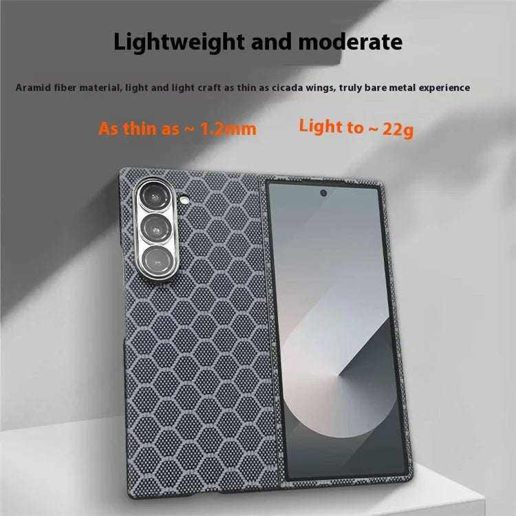 For Samsung Galaxy Z Fold6 Case Ultra Thin Aramid Fiber Honeycomb Texture Phone Cover