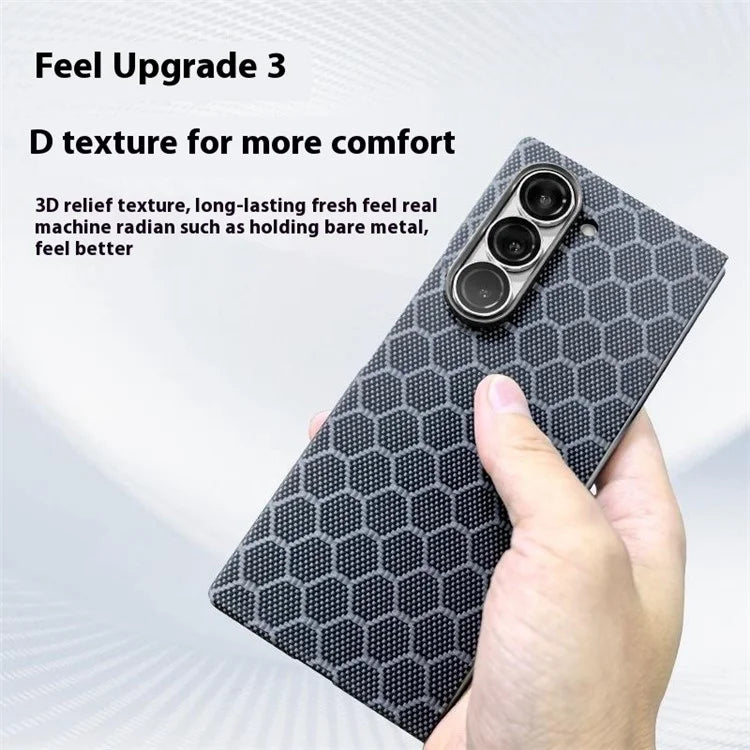 For Samsung Galaxy Z Fold6 5G Magnetic Case Aramid Fiber Honeycomb Texture Phone Cover