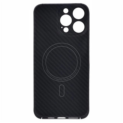 For iPhone 16 Pro Max Magnetic Case 1500D Coarse Texture Aramid Fiber Phone Cover Precision Cut-Out - Black