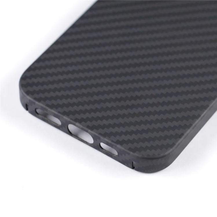 For iPhone 16 Plus Case 1500D Coarse Texture Aramid Fiber Thin Phone Cover (Big Lens Hole) - Black
